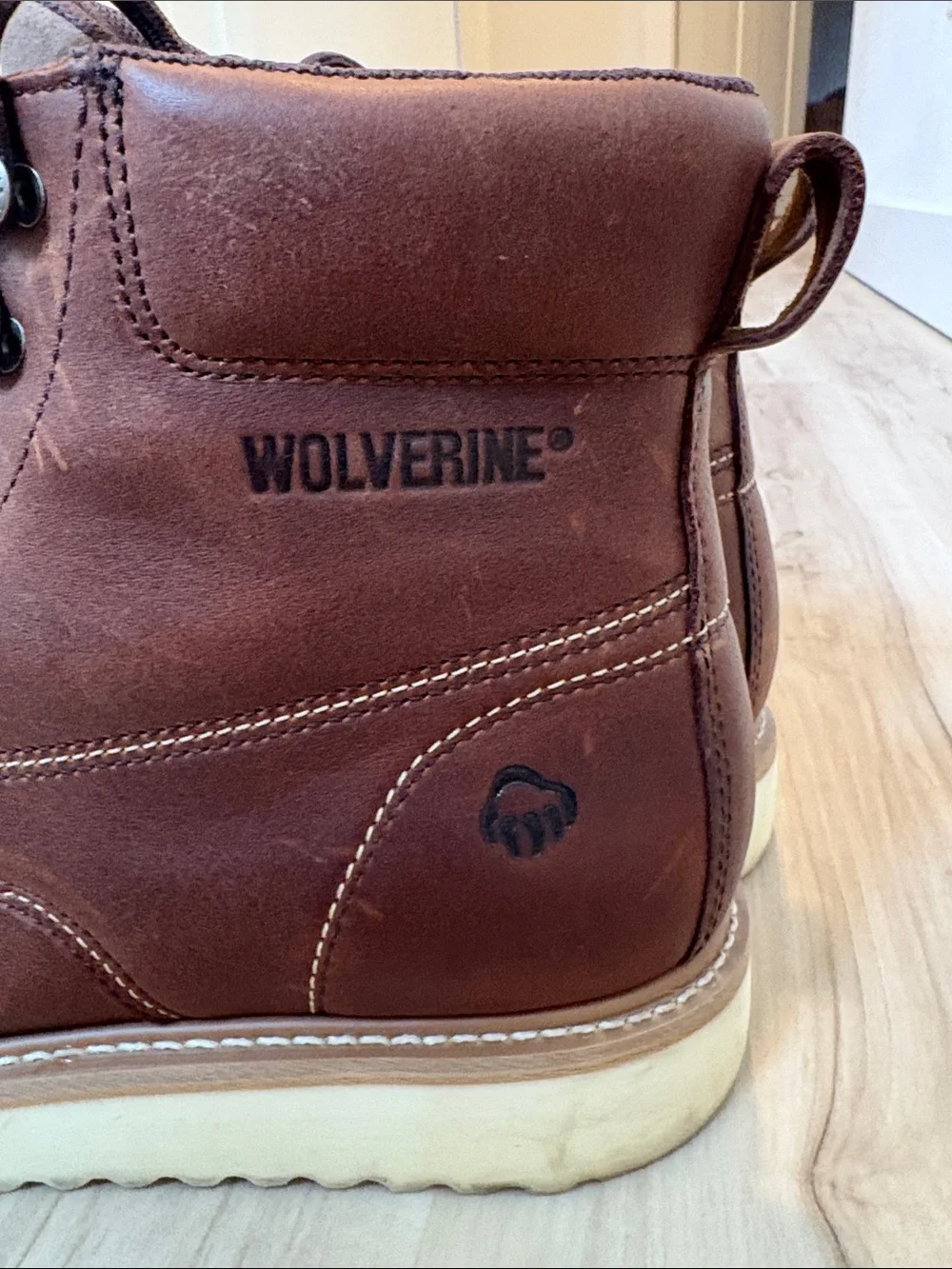 Wolverine Brown Leather Moc Toe Waterproof Work Boots